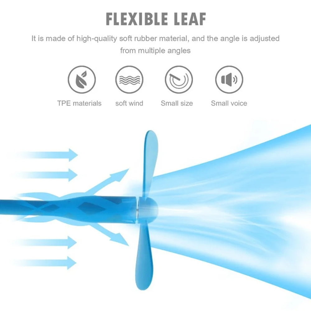 Techsuit - Mini USB Fan (TUF1) - Portable, Flexible, Bendable, 5V - Orange