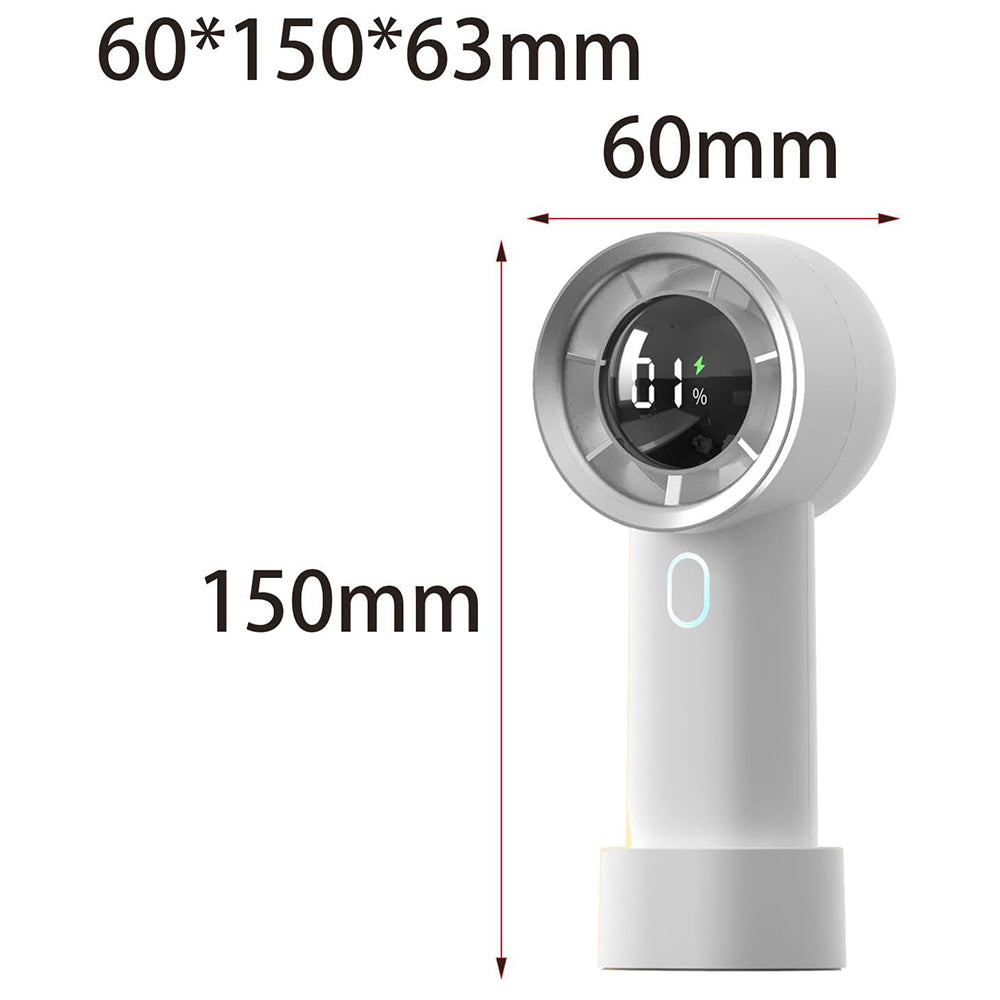 Techsuit - Handheld Fan (HX130) - Digital Display, Ultra Silent, 1200mAh - White