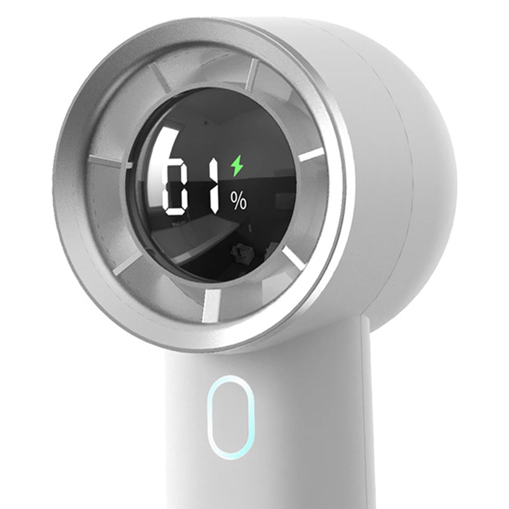Techsuit - Handheld Fan (HX130) - Digital Display, Ultra Silent, 1200mAh - White
