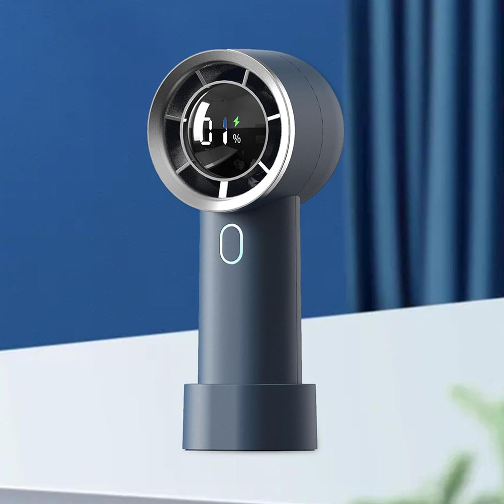 Techsuit - Handheld Fan (HX130) - Digital Display, Ultra Silent, 1200mAh - Blue