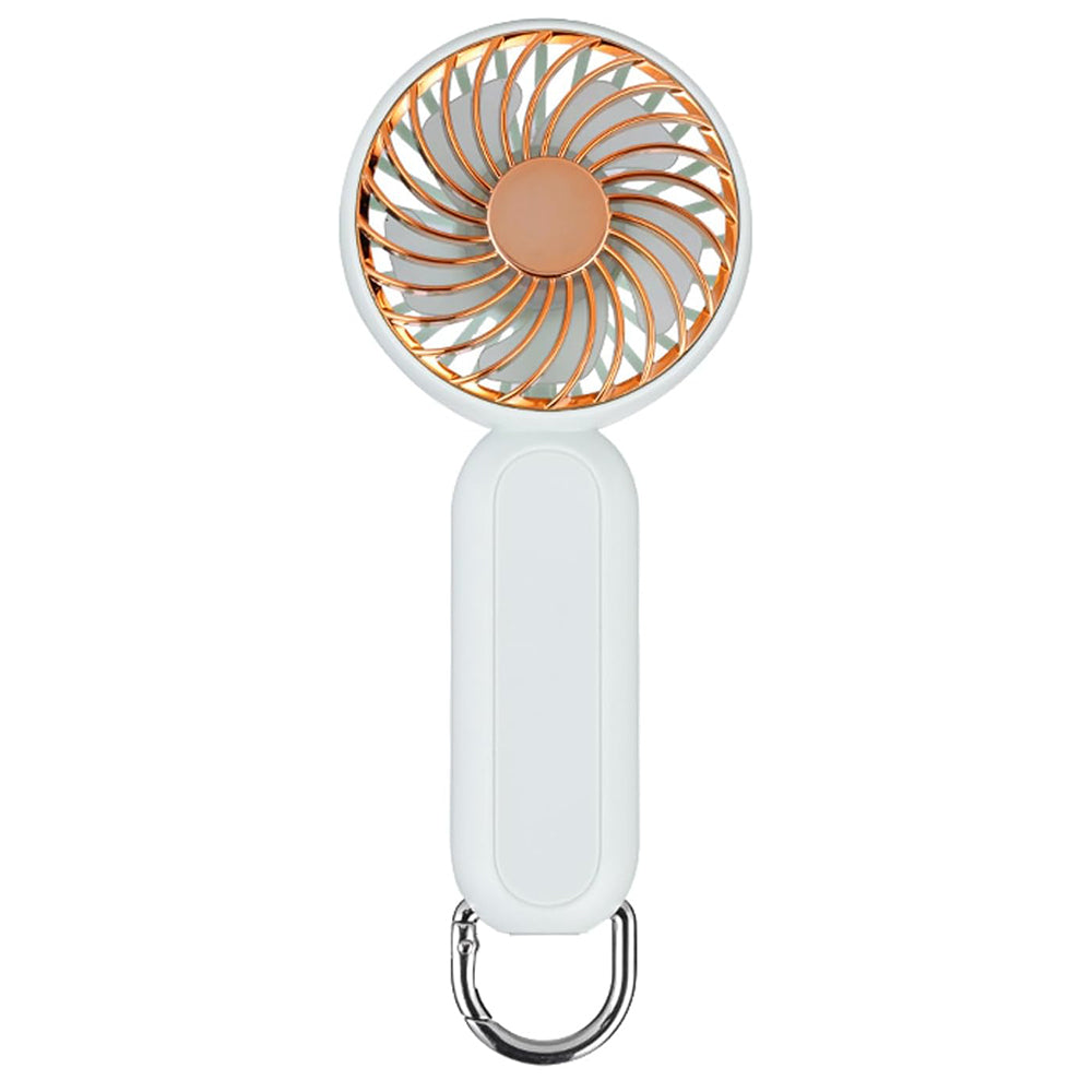 Techsuit - Handheld Fan (A217) - USB Rechargeable, Three Speeds, 1200mAh - Gold Beige