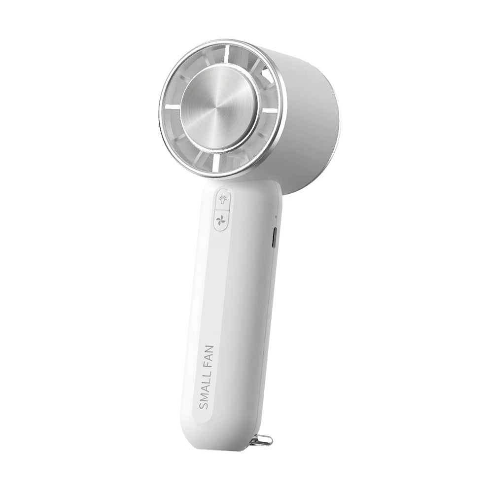 Techsuit - Handheld Fan (HX138) - Portable, Rechargeable, Three Speeds, with Flashlight, 1200mAh - White