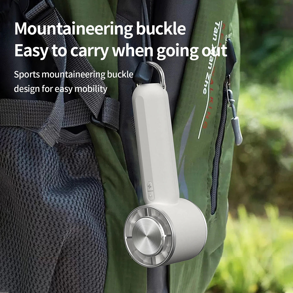 Techsuit - Handheld Fan (HX138) - Portable, Rechargeable, Three Speeds, with Flashlight, 1200mAh - White