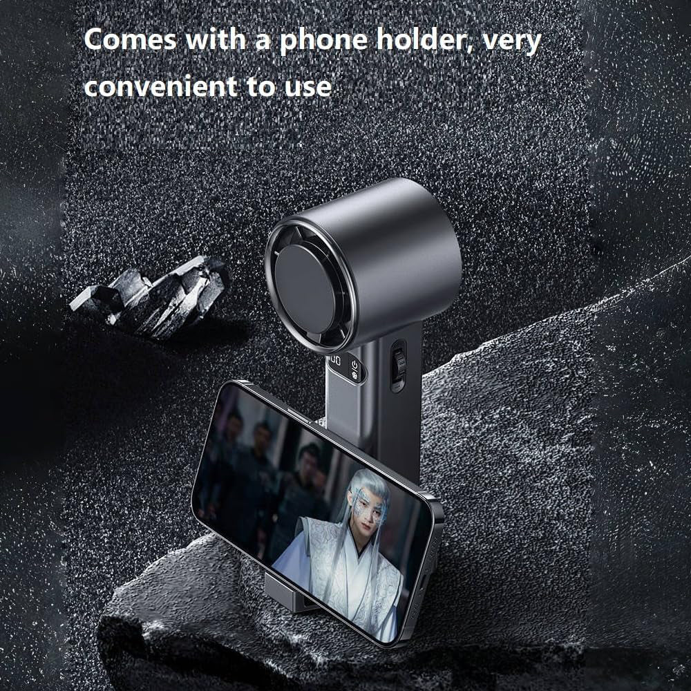 Techsuit - Premium Handheld Fan (F83) - Portable, Adjustable, Rechargeable, 4800mAh - Black