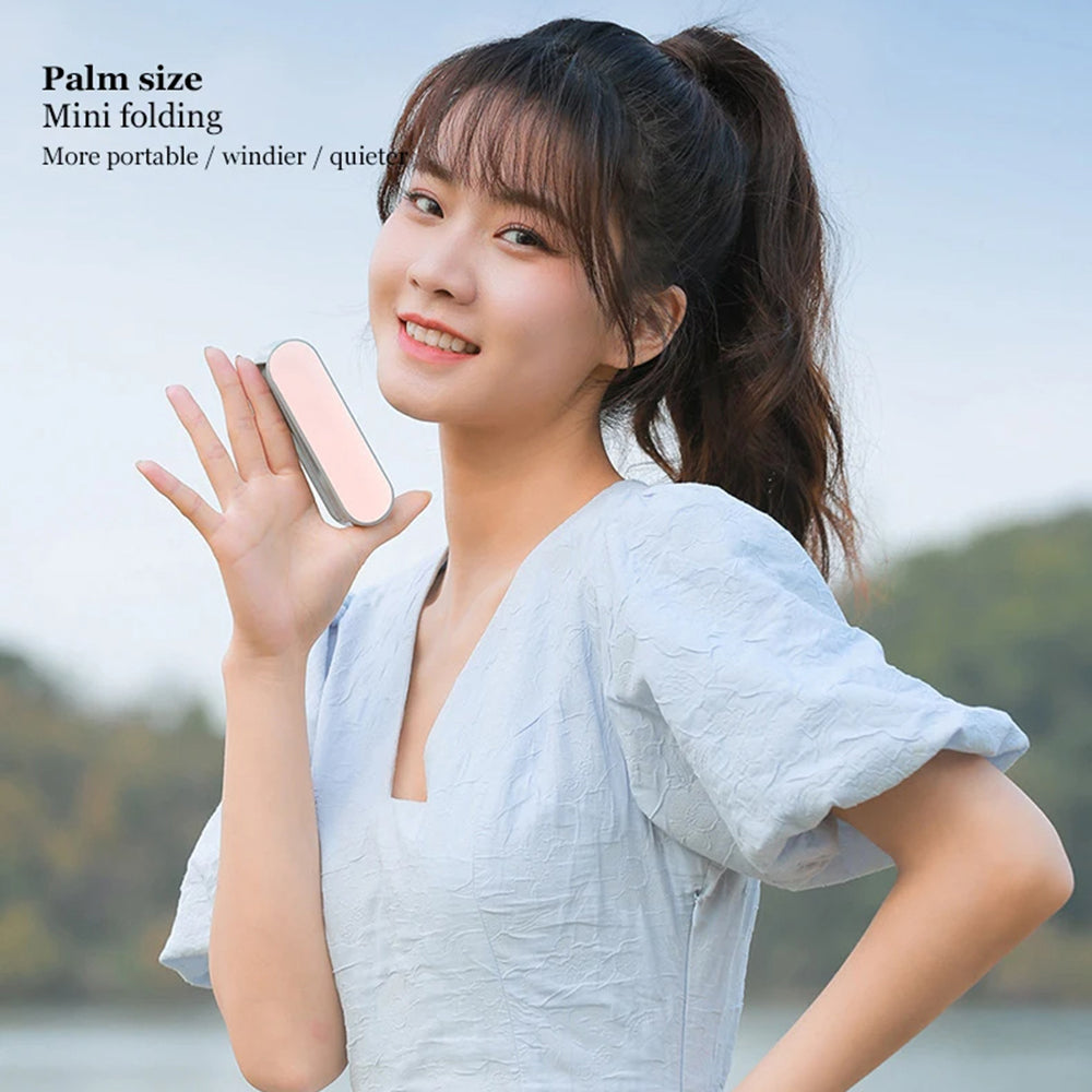 Techsuit - Handheld Fan (TF1) - Portable, for Pocket, Adjustable, Rechargeable, Silent, 1200mAh - White