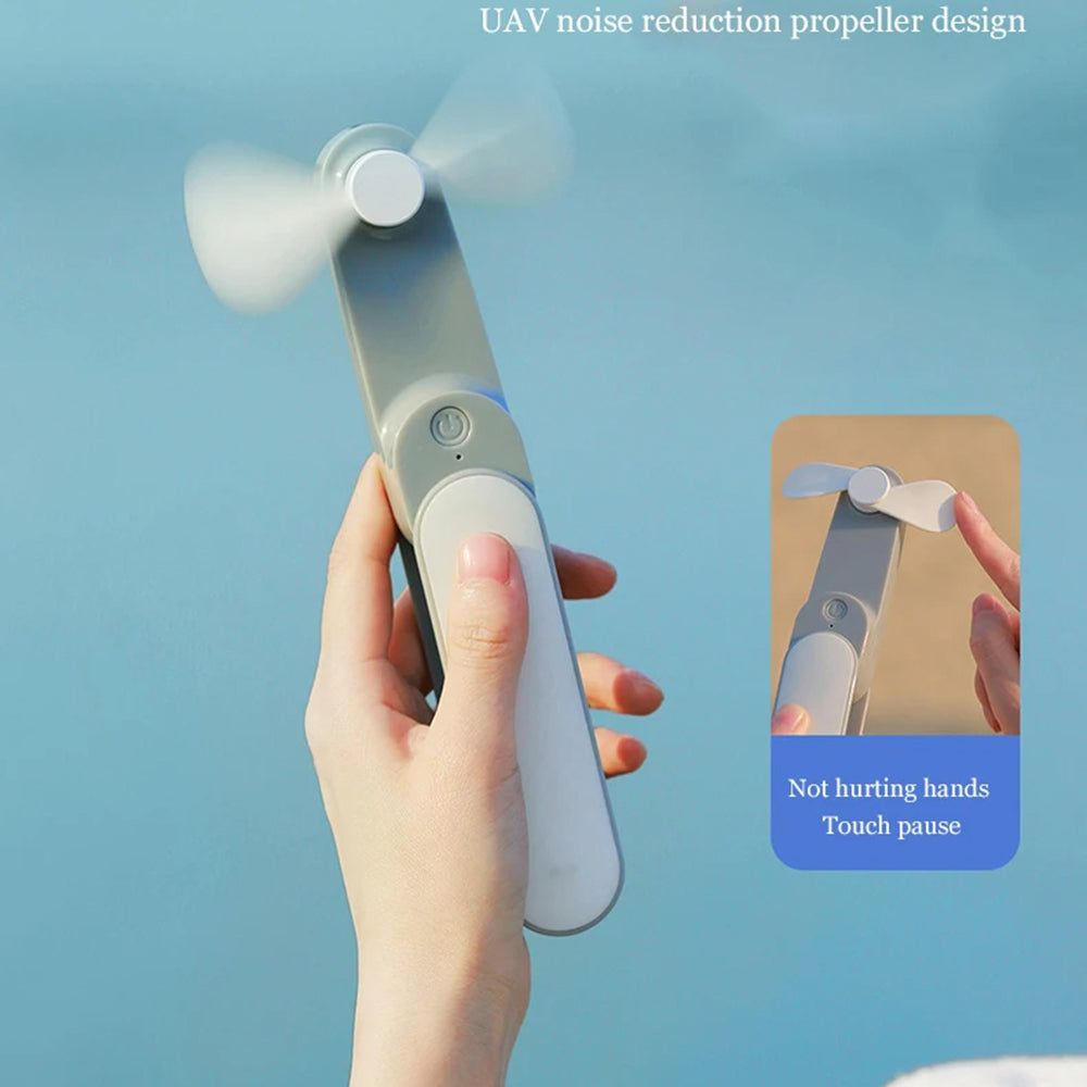 Techsuit - Handheld Fan (TF1) - Portable, for Pocket, Adjustable, Rechargeable, Silent, 1200mAh - White