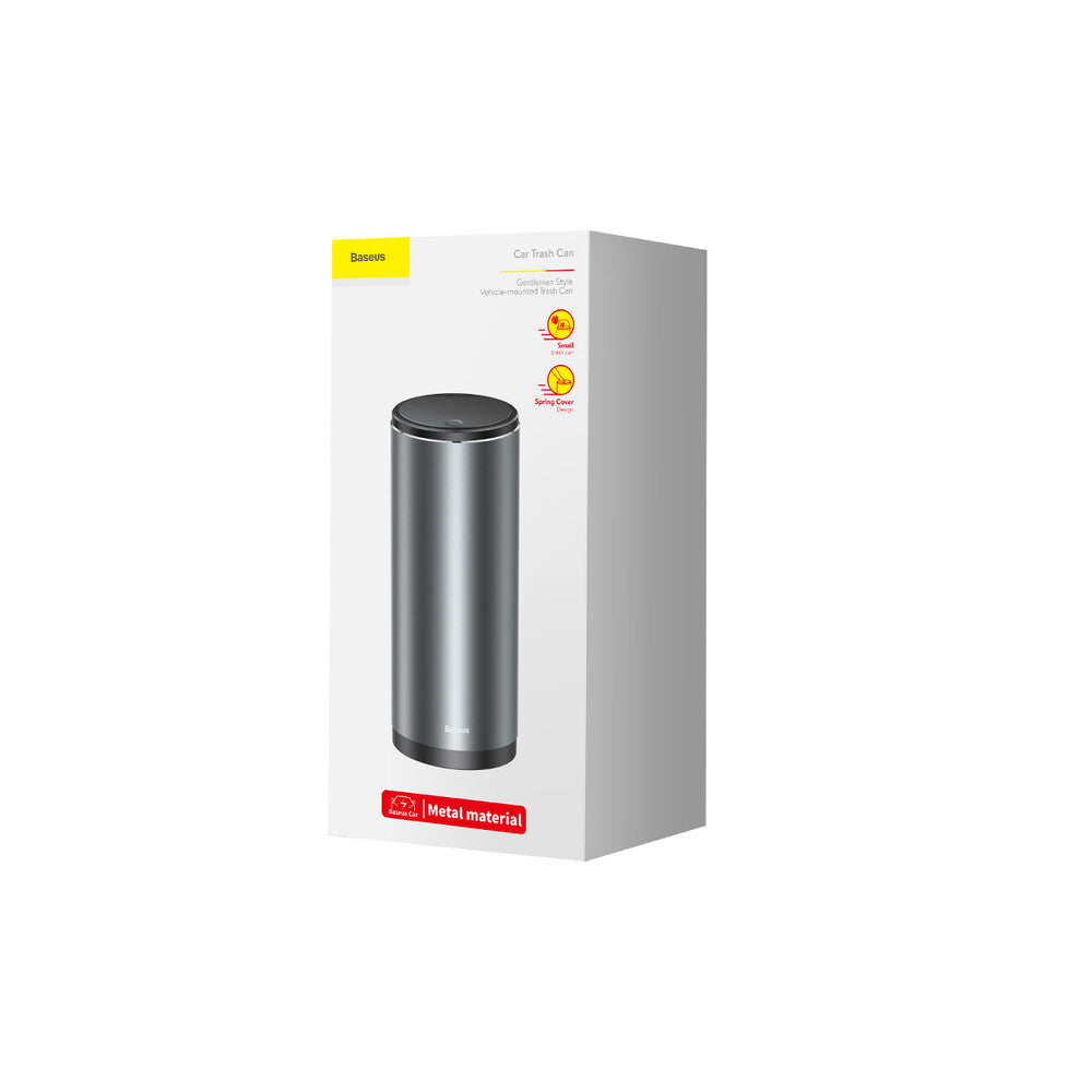 Baseus - Trash Can Gentleman Style (CRLJT-0G) - with 30 Garbage Bags, Aluminum Alloy, ABS, 500ml - Dark Gray