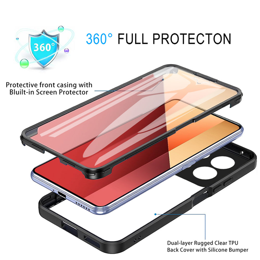 Techsuit - ColorVerse 360 Series + Screen Protector -Xiaomi Redmi Note 13 Pro 4G / Poco M6 Pro 4G - Black