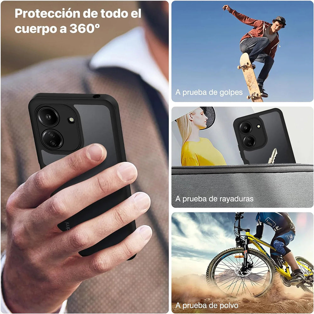 Techsuit - ColorVerse 360 Series + Screen Protector - Xiaomi Redmi 13C 4G / Poco C65 - Black