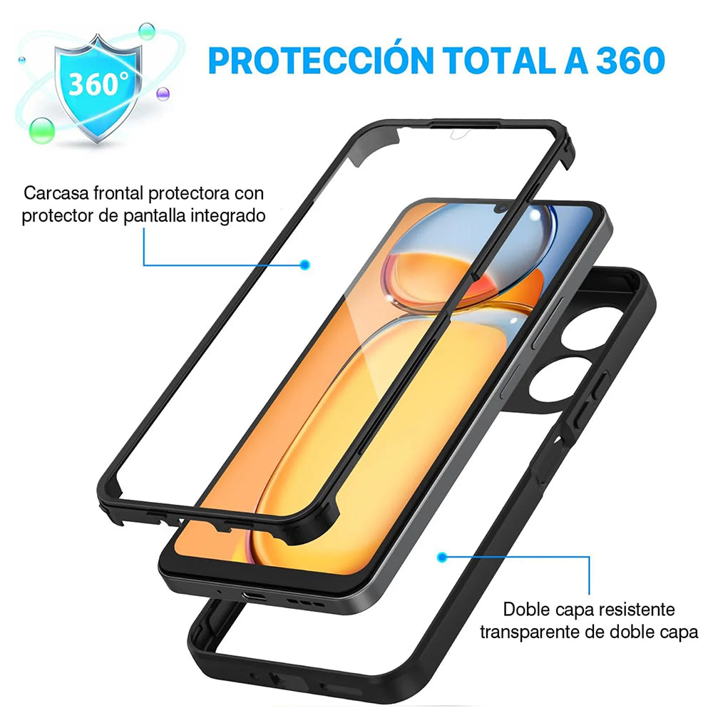 Techsuit - ColorVerse 360 Series + Screen Protector - Xiaomi Redmi 13C 4G / Poco C65 - Black