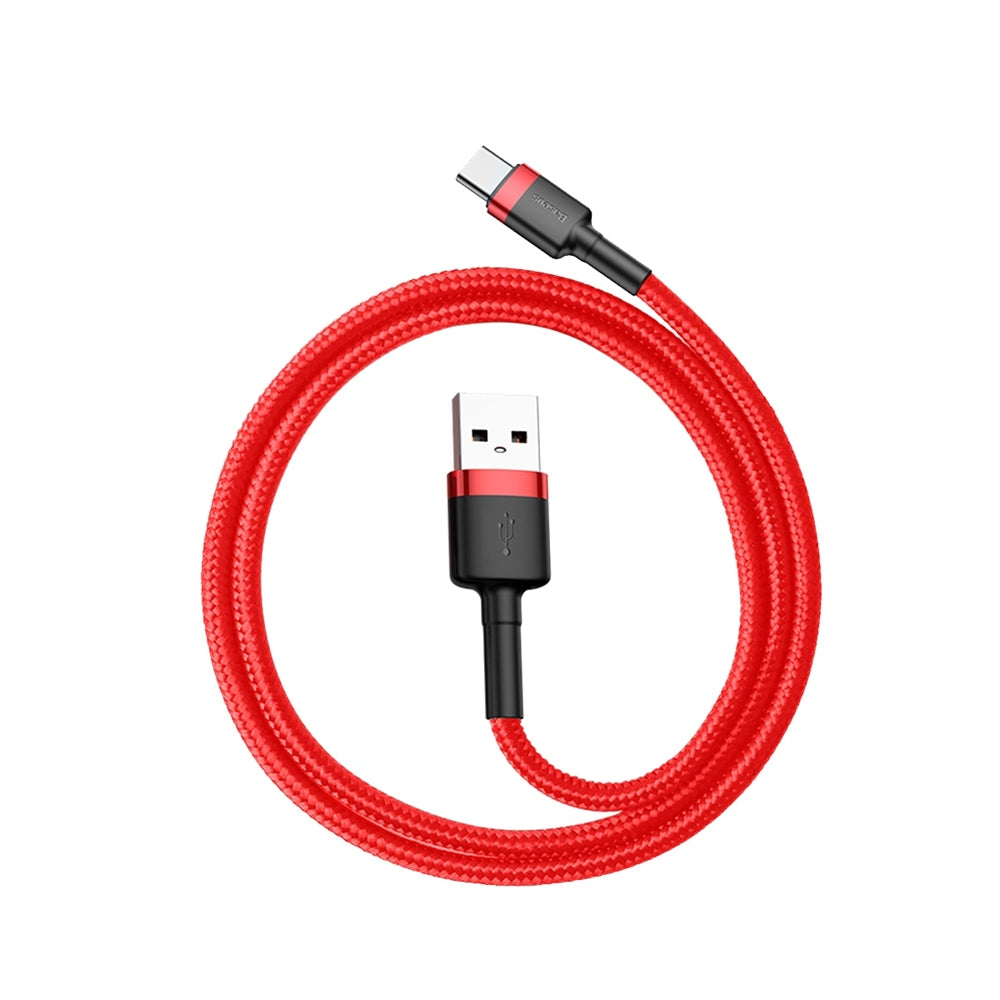Baseus - Data Cable Cafule (CATKLF-A09) - USB to Type-C, Fast Charge, 3A, 480Mbps, 0.5m - Red
