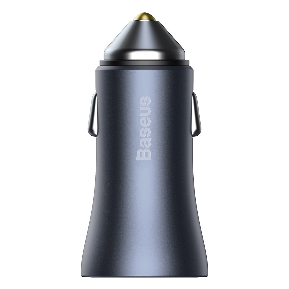 Baseus - Car Charger Golden Pro (TZCCJD-B0G) - USB-A, USB-C, 40W with Cable Type-C to Lightning - Dark Gray