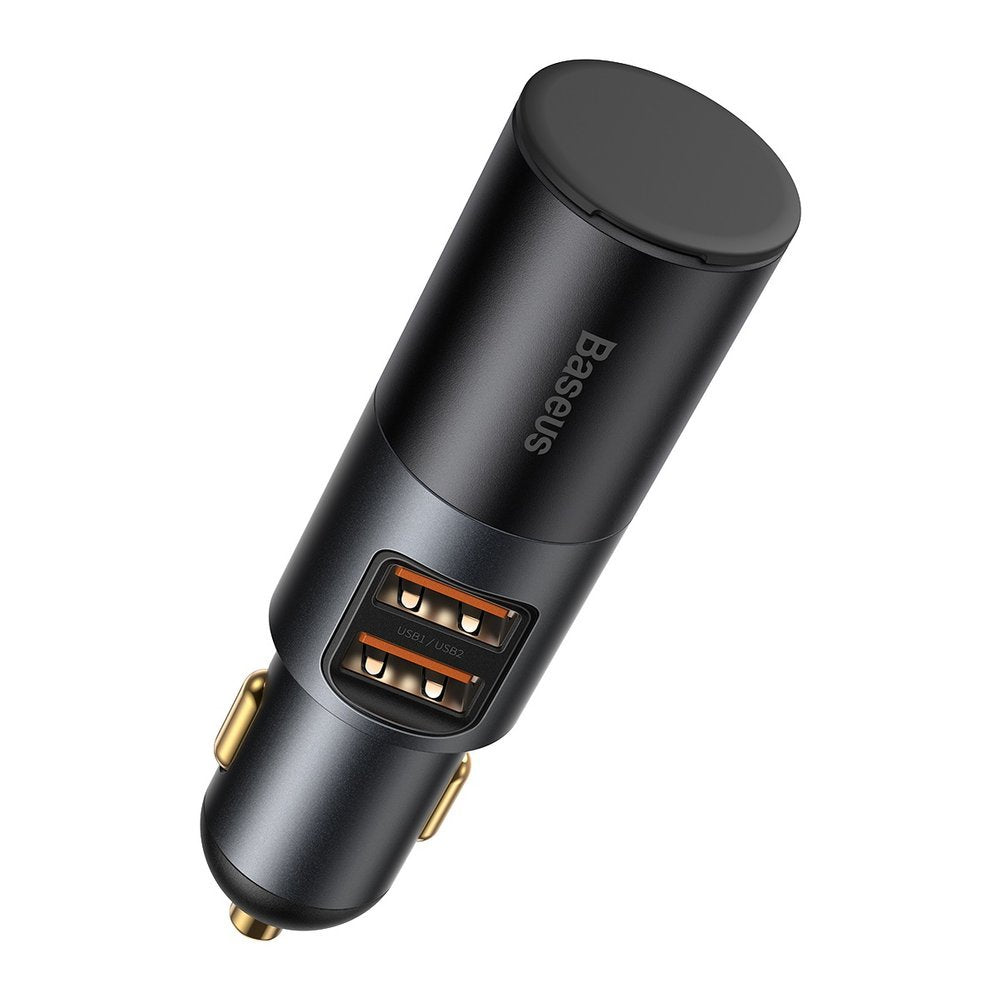 Baseus - Car Charger Share Together (CCBT-D0G/C00034800817-Z1) - Cigarette Lighter Expansion, 2xUSB-A, QC 3.0 120W - Gray