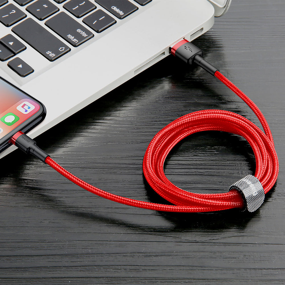 Baseus - Data Cable Cafule (CALKLF-C09) - USB to Lightning, 1.5A, 2m - Red