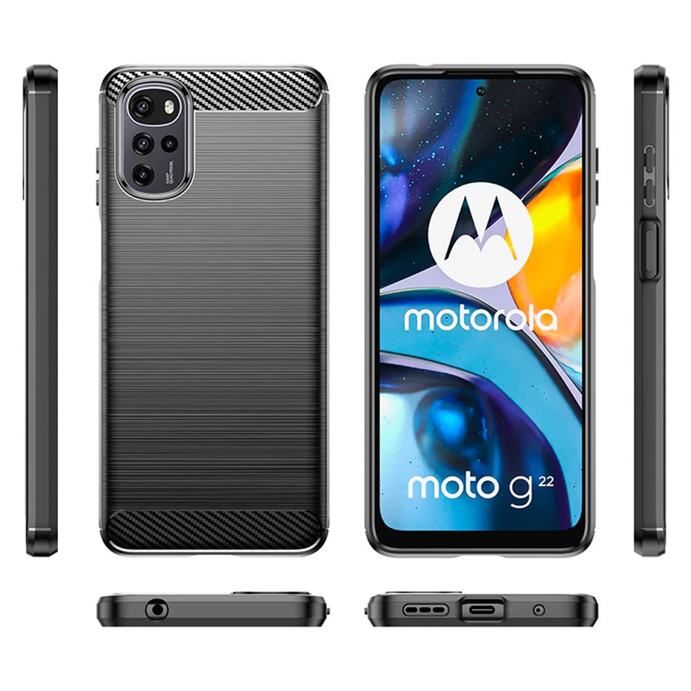 Techsuit - Carbon Silicone - Motorola Moto G22 - Black