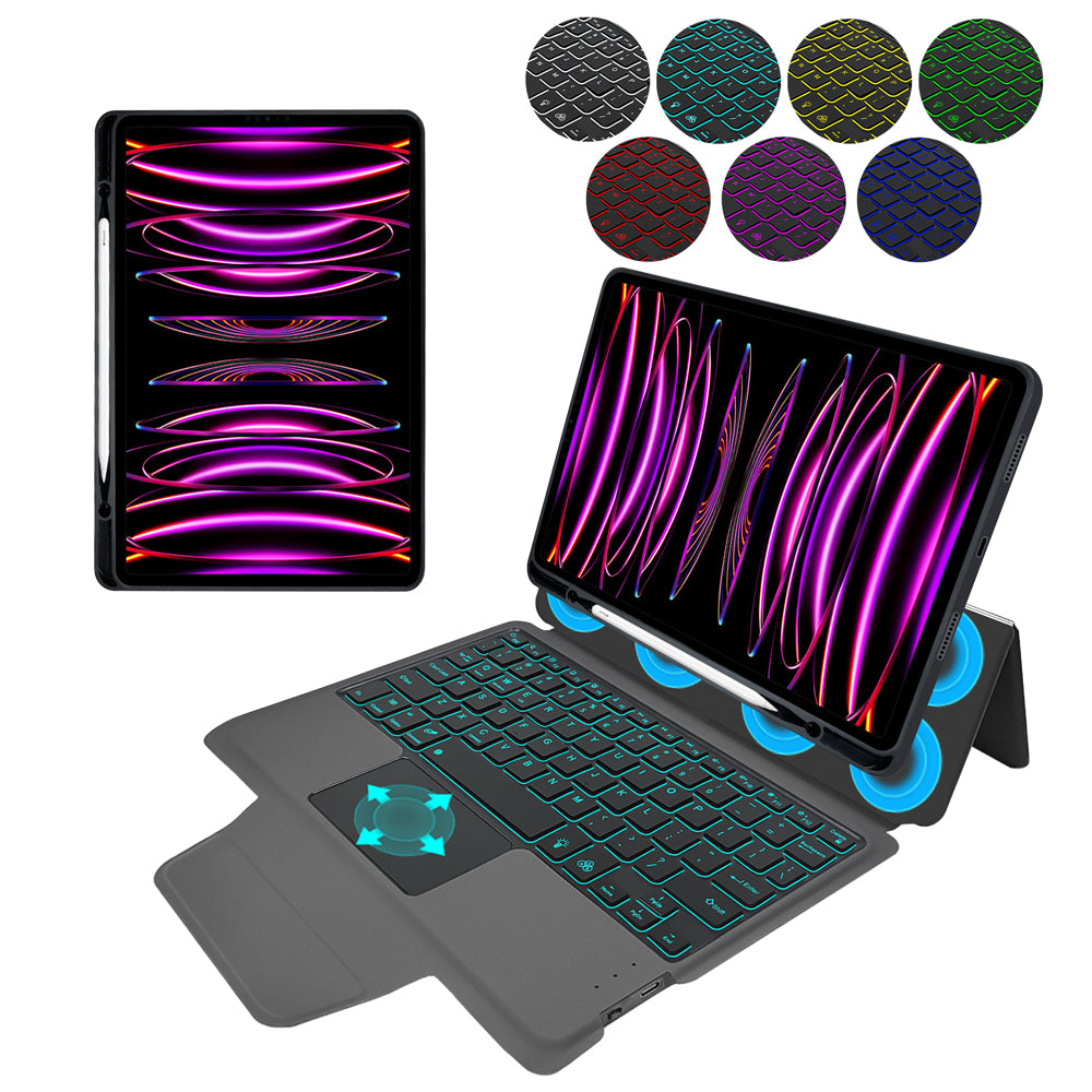 Techsuit - KeyTab Pro + Screen Protector (with Keyboard/Τεχνολογία > Αξεσουάρ Κινητών > Γραφίδες Αφής Holder) - iPad Pro 11 (2018 / 2020 / 2021 / 2022)Â - Black