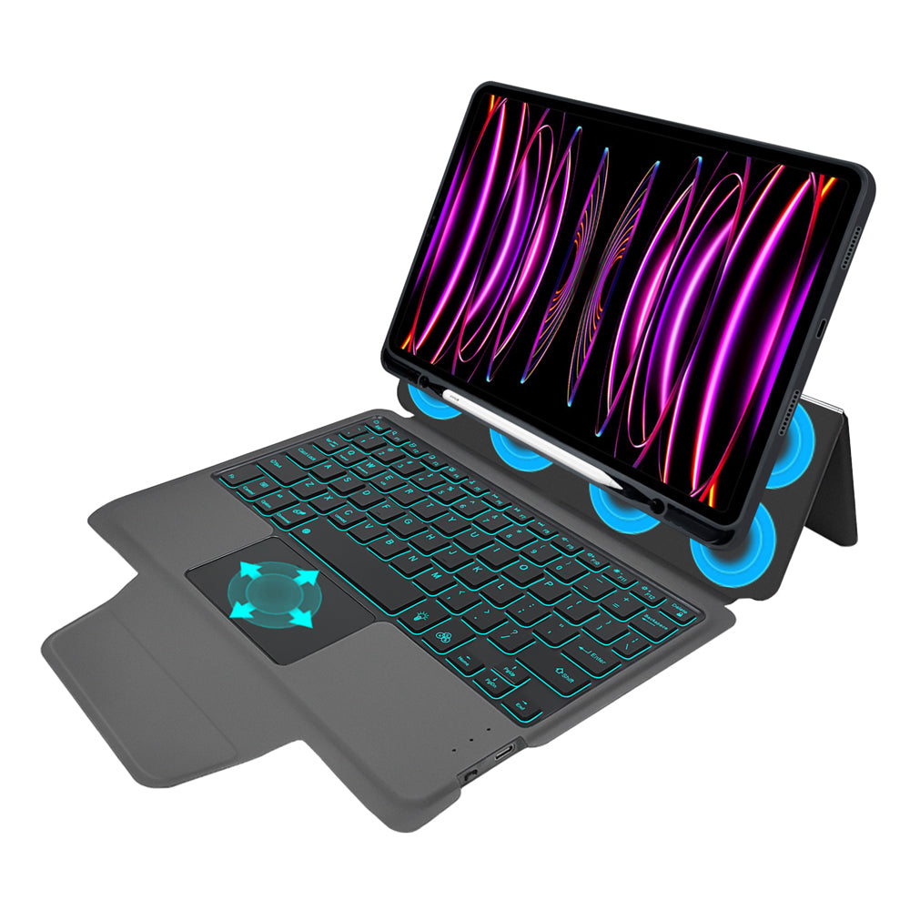 Techsuit - KeyTab Pro + Screen Protector (with Keyboard/Stylus Pen Holder) - iPad Pro 11 (2018 / 2020 / 2021 / 2022) - Black