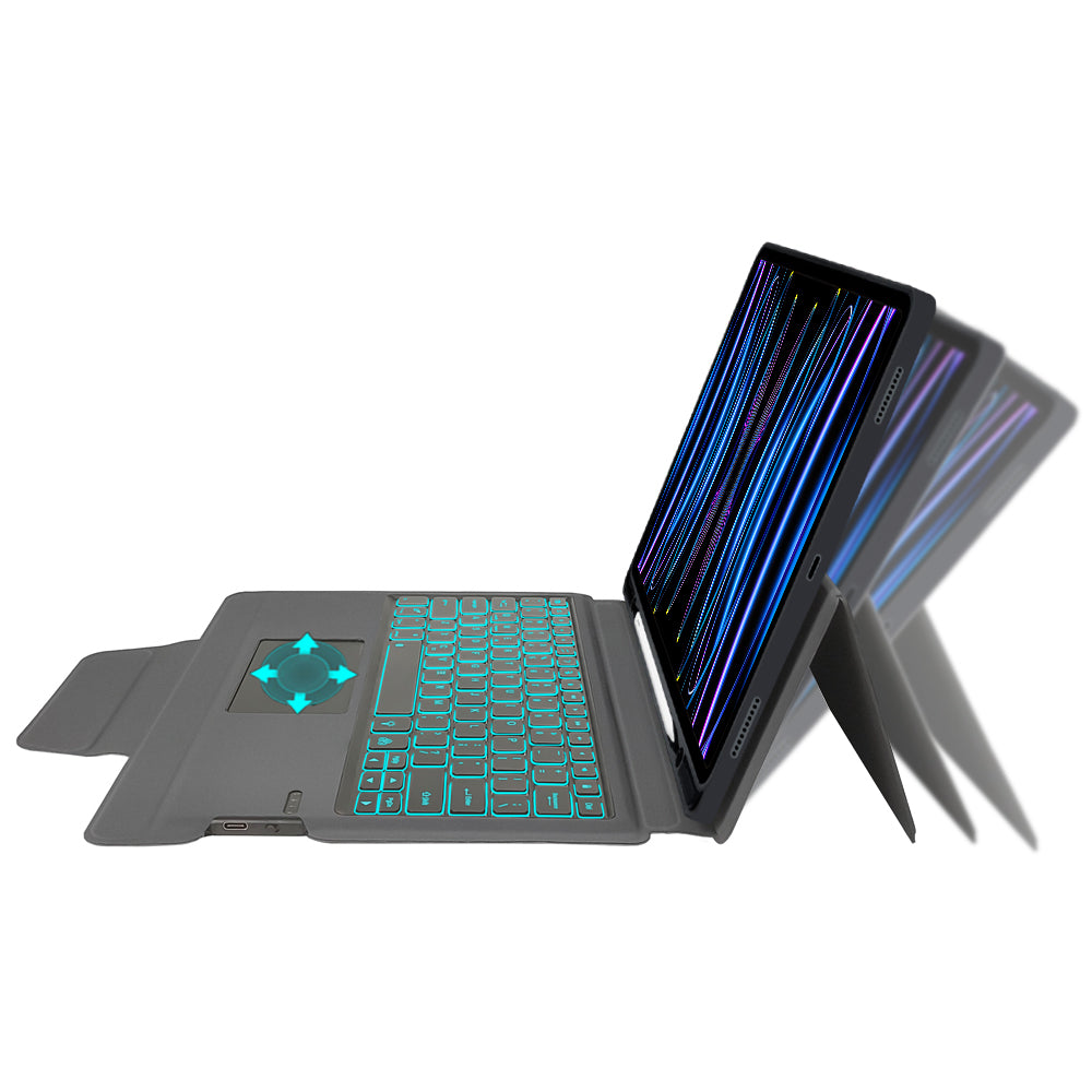 Techsuit - KeyTab Pro + Screen Protector (Keyboard/Stylus Holder) - iPad Pro 12.9 (2018-2022) - Black