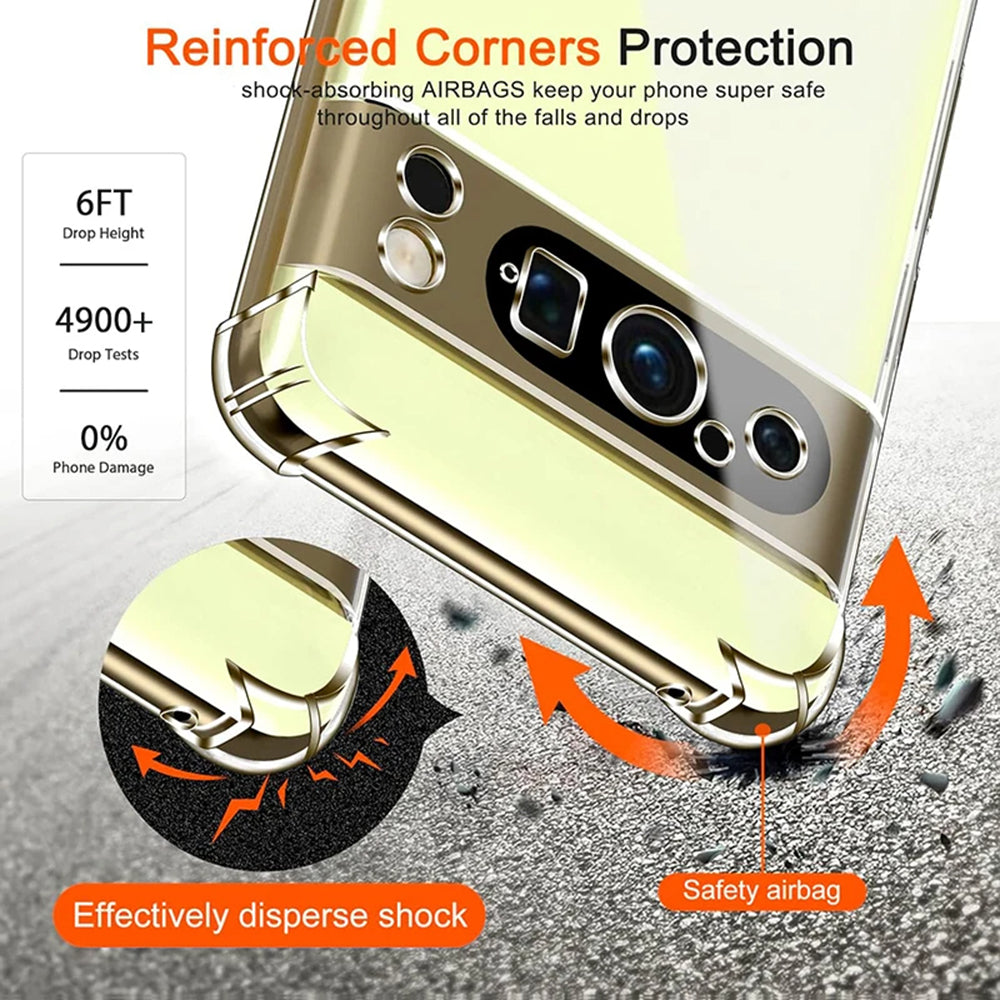 Techsuit - Shockproof Clear Silicone - Google Pixel 9 Pro XL - Clear