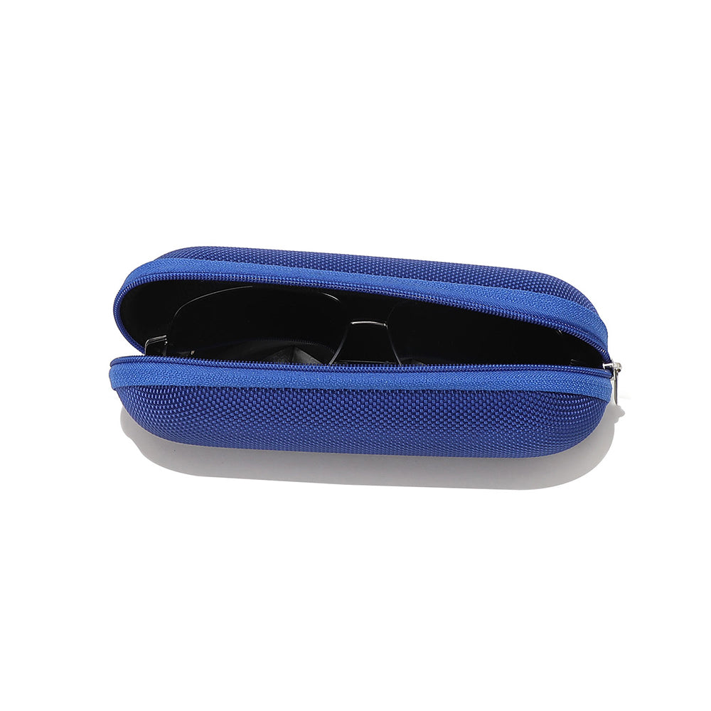 Techsuit - Glasses Case (ETOV2) - with Zipper, Eco Leather, 160 x 48 x 45mm - Blue