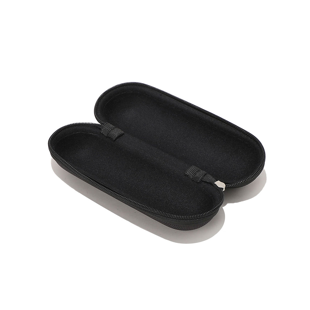 Techsuit - Glasses Case (ETOV1) - with Zipper, Eco Leather, 160 x 48 x 45mm - Black