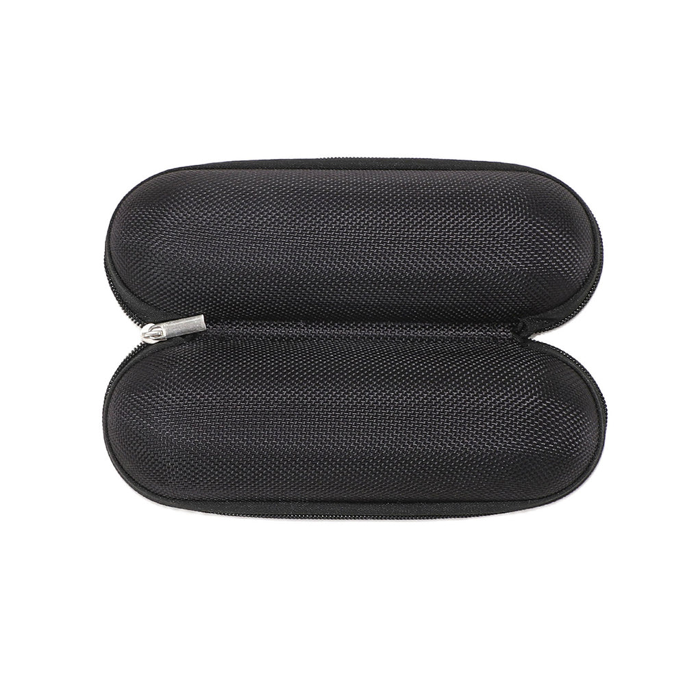 Techsuit - Glasses Case (ETOV1) - with Zipper, Eco Leather, 160 x 48 x 45mm - Black