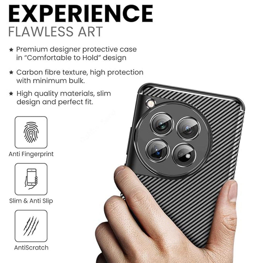 Techsuit - CarbonFiber - OnePlus 12 - Black