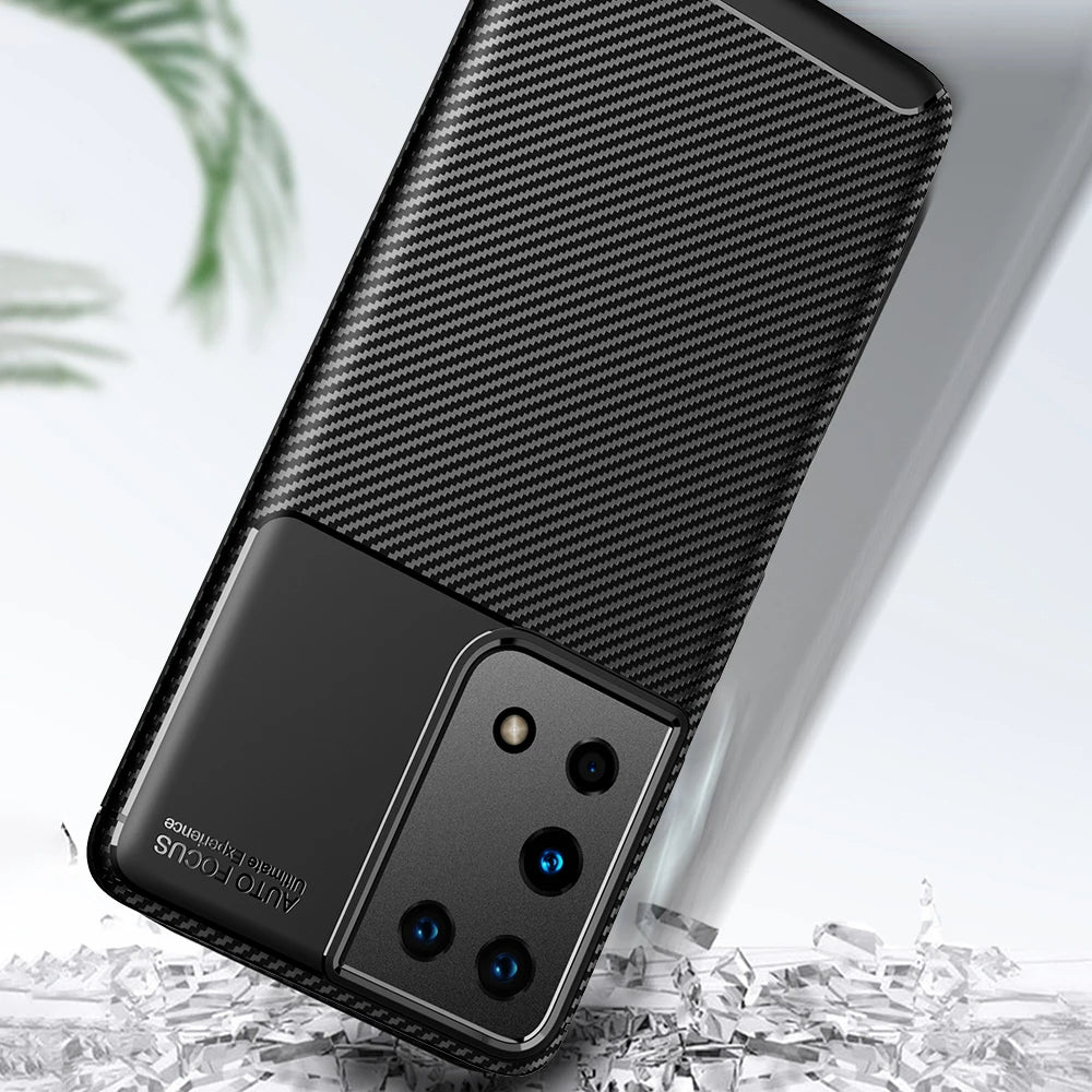 Techsuit - CarbonFiber - Galaxy S21 Ultra 5G - Black