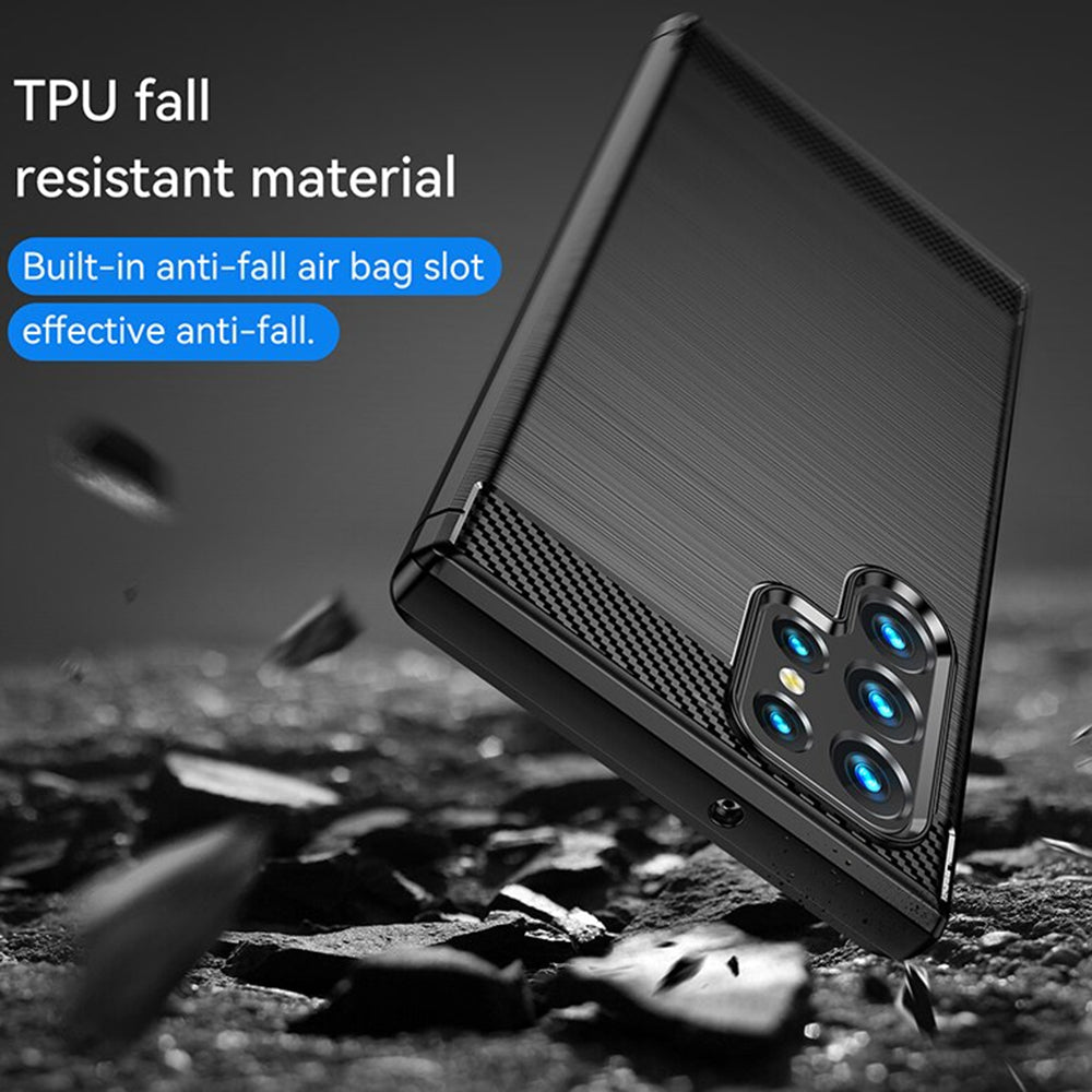 Techsuit - Carbon Silicone - Galaxy S22 Ultra - Black