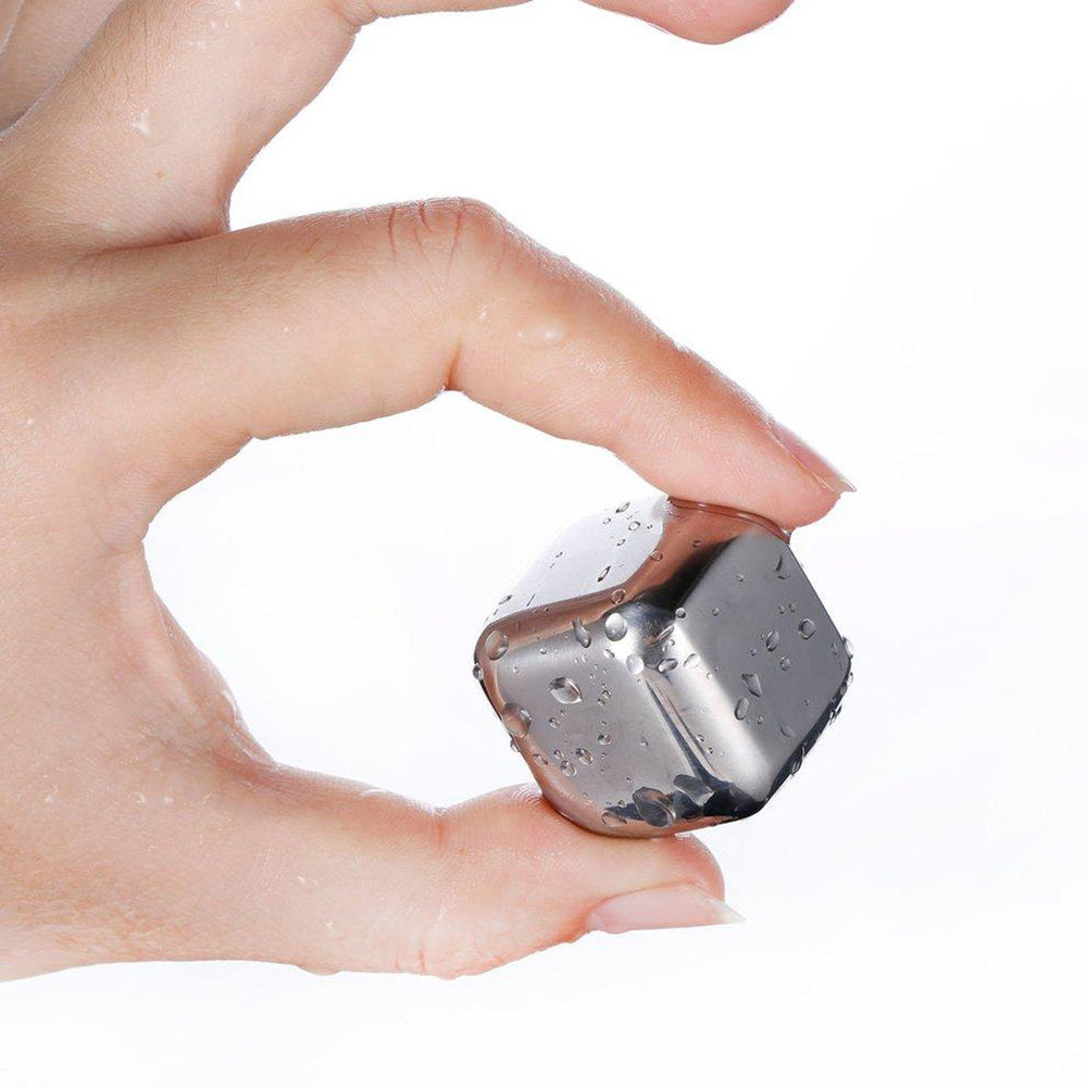 Techsuit - Ice Cubes (4 pack) - Stainless Steel, for Whiskey - Silver