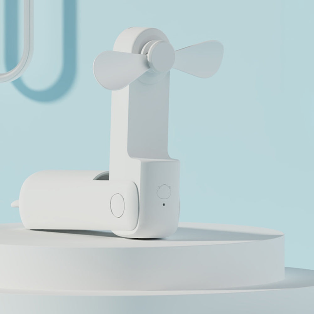 Techsuit - Mini Portable Hand Fan (HZ001) - 2000mAH, USB Rechargeable, 3 Speeds Adjustable - Blue