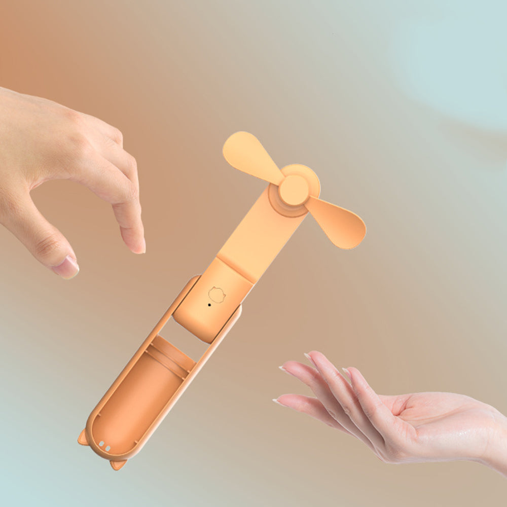 Techsuit - Mini Portable Hand Fan (HZ001) - 2000mAH, USB Rechargeable, 3 Speeds Adjustable - Pink