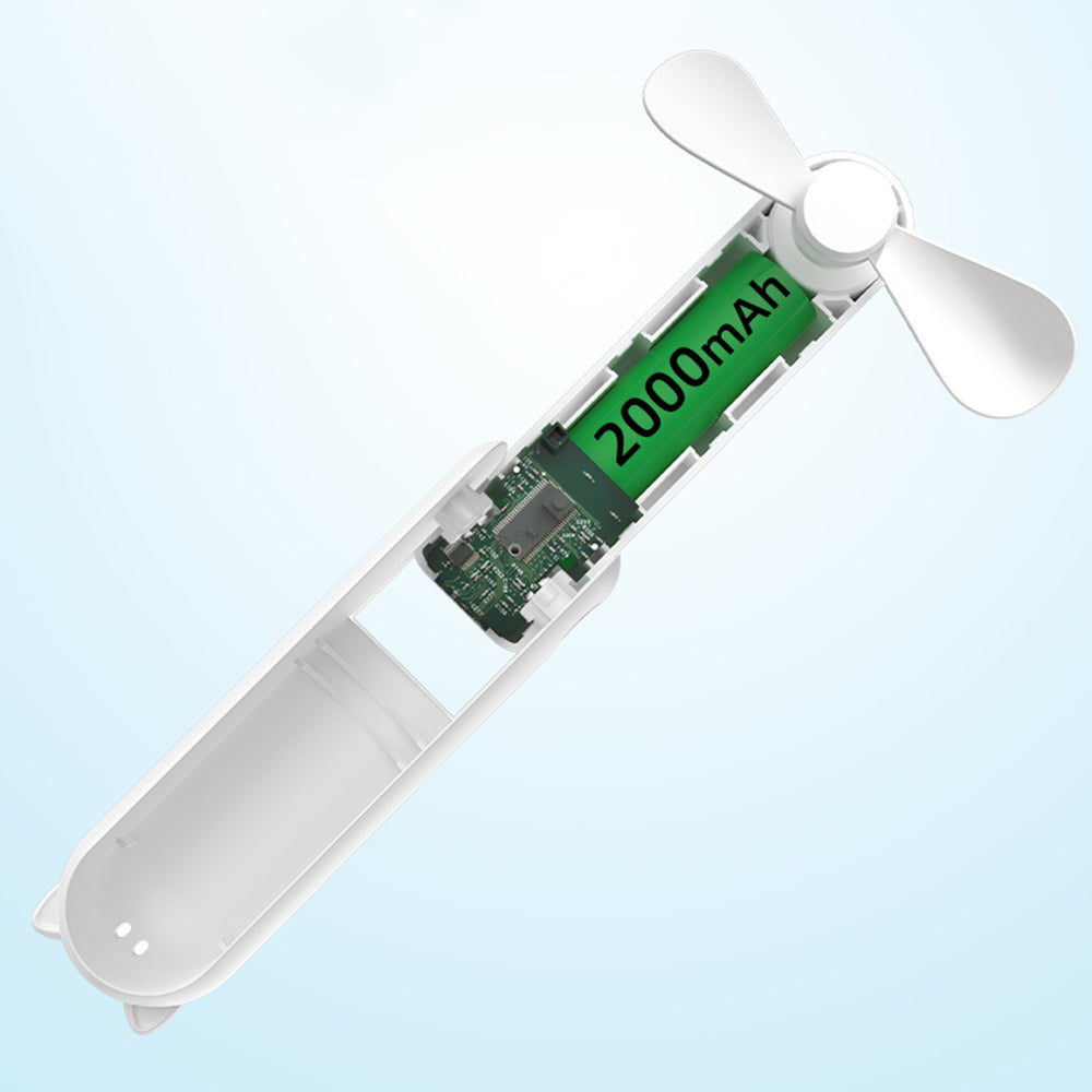 Techsuit - Mini Portable Hand Fan (HZ001) - 2000mAH, USB Rechargeable, 3 Speeds Adjustable - Green