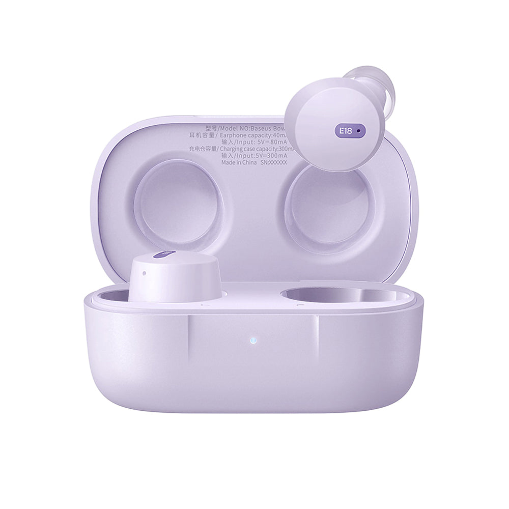 Baseus - Wireless Earbuds Bowie E18 (A00023800533-00) - Bluetooth 5.3, True Wireless, Call ENC, Waterproof - Lila