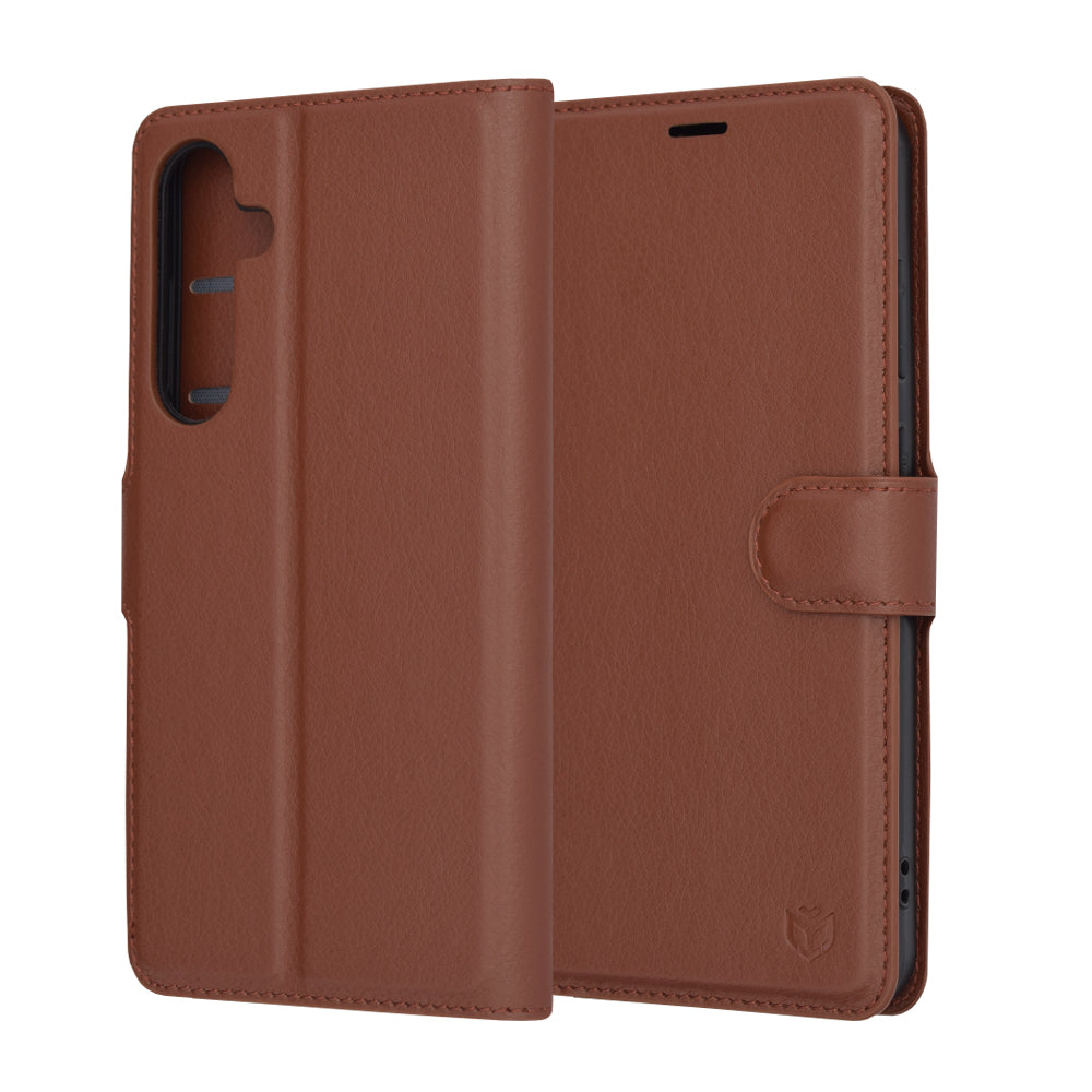 Techsuit - Leather Folio - Galaxy S24 Plus - Brown