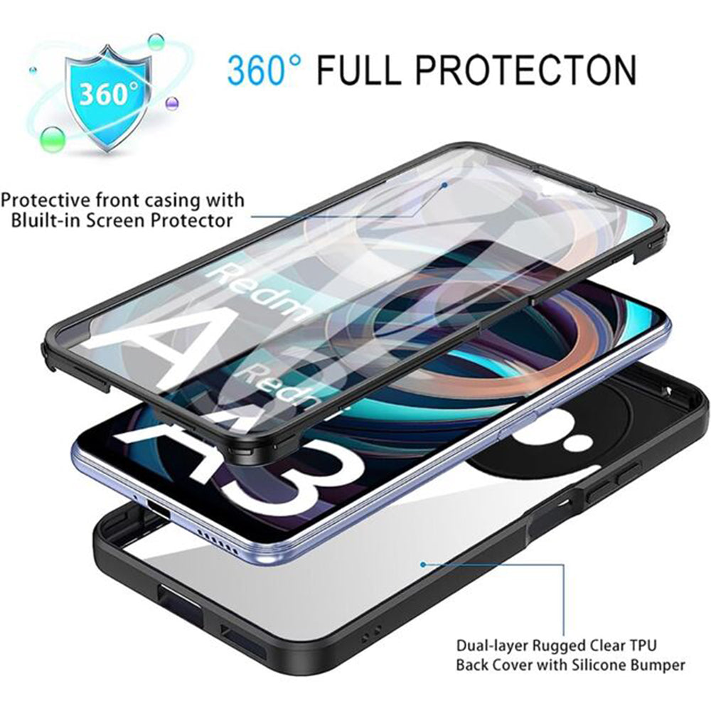 Techsuit - ColorVerse 360 Series + Screen Protector - Xiaomi Redmi A3 / Redmi A3x - Black