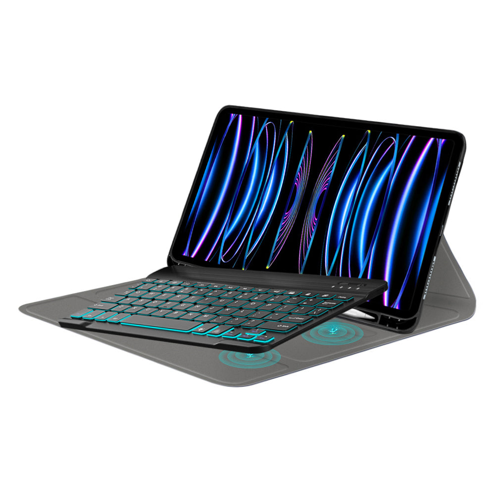 Techsuit - CozyTab Case (with Pencil Holder/RGB Keyboard) - iPad Pro 11 (2018/2020/2021/2022) - Black