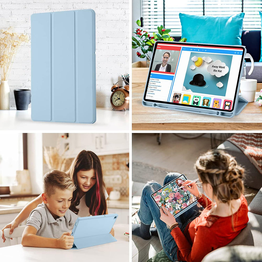 Techsuit - Flex Trifold (with Pencil Holder) - Galaxy Tab S6 Lite (2020/2022/2024) - Sky Blue