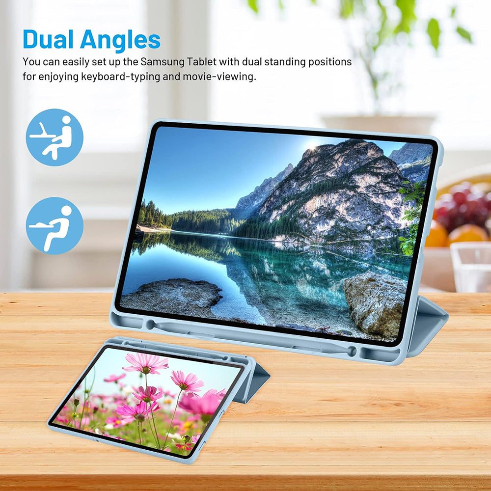 Techsuit - Flex Trifold (with Pencil Holder) - Galaxy Tab S6 Lite (2020/2022/2024) - Sky Blue