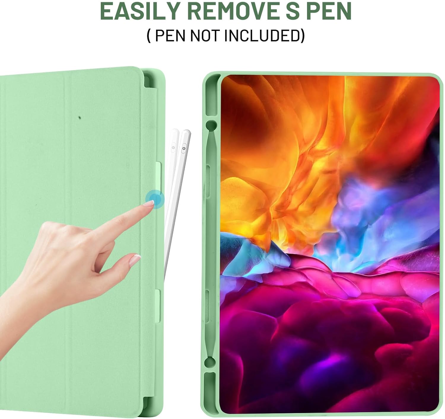 Techsuit - Flex Trifold (with Pencil Holder) - Galaxy Tab S6 Lite (2020/2022/2024) - Matcha Green