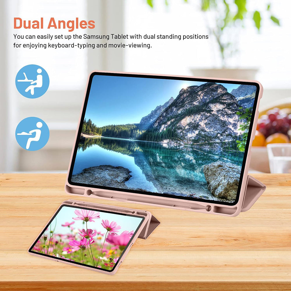 Techsuit - Flex Trifold (with Pencil Holder) - Galaxy Tab S6 Lite (2020/2022/2024) - Pink