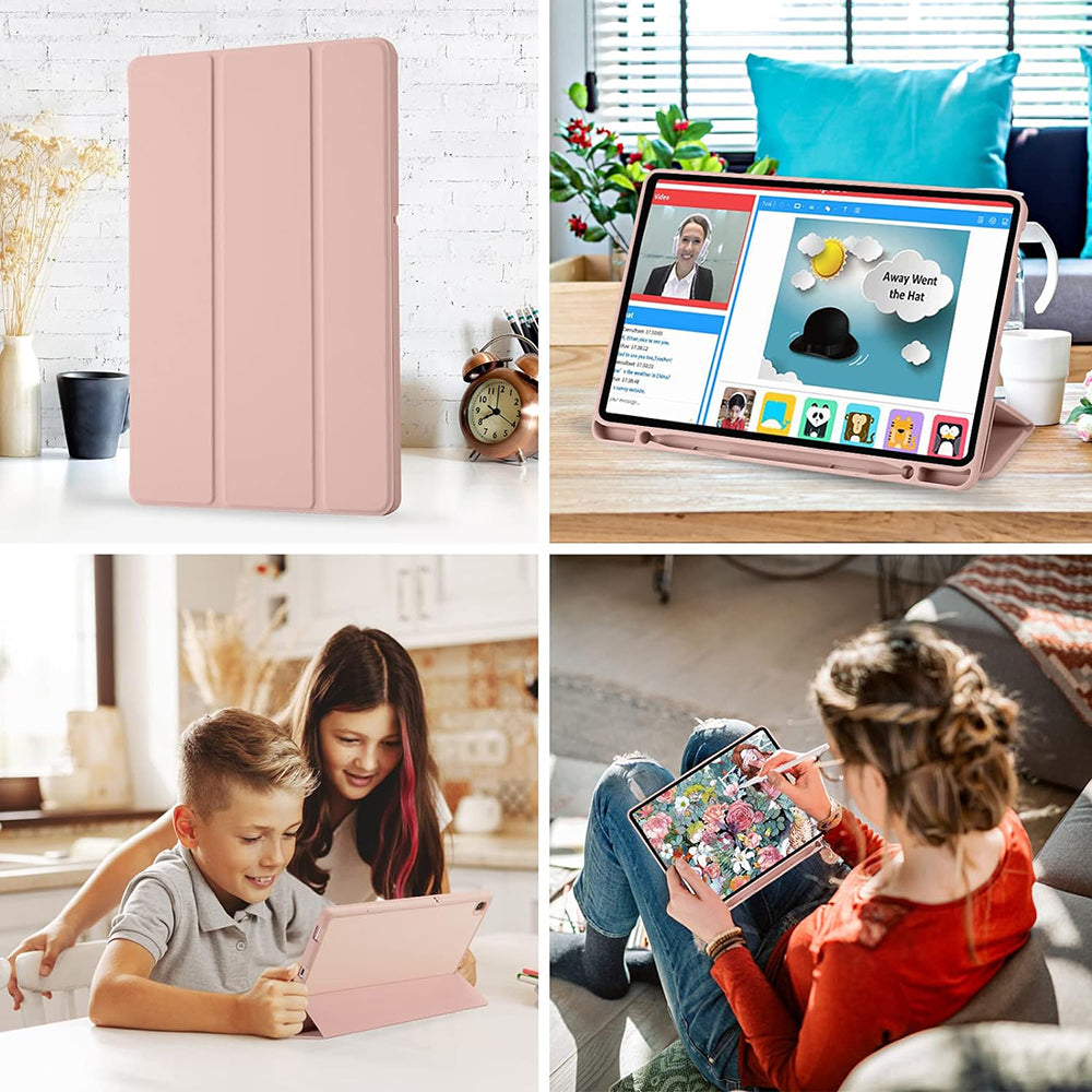 Techsuit - Flex Trifold (with Pencil Holder) - Galaxy Tab S6 Lite (2020/2022/2024) - Pink