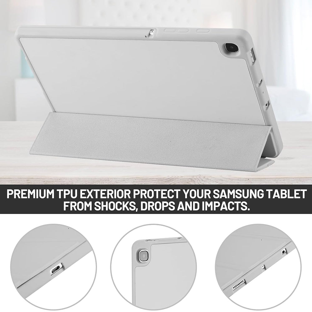 Techsuit - Flex Trifold (with Pencil Holder) - Galaxy Tab S6 Lite (2020/2022/2024) - Gray