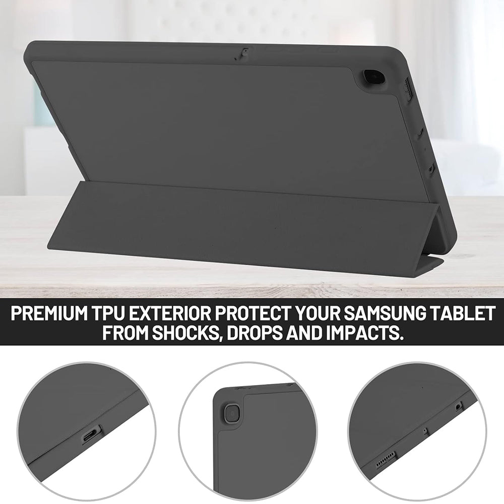 Techsuit - Flex Trifold (with Pencil Holder) - Galaxy Tab S6 Lite (2020/2022/2024) - Black