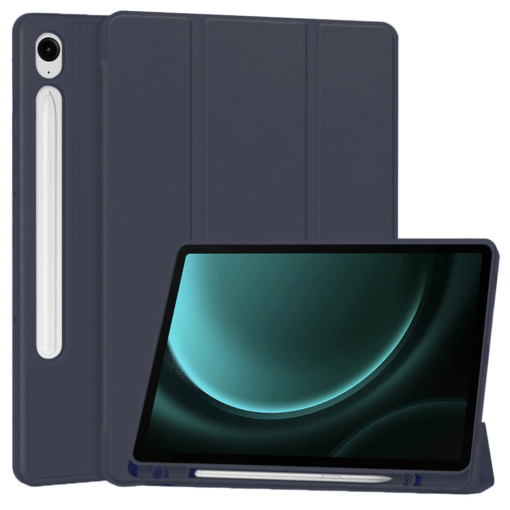 Techsuit - Flex Trifold (with Pencil Holder) - Samsung Galaxy Tab S9 / S9 FE / S10 FE - Dark Blue