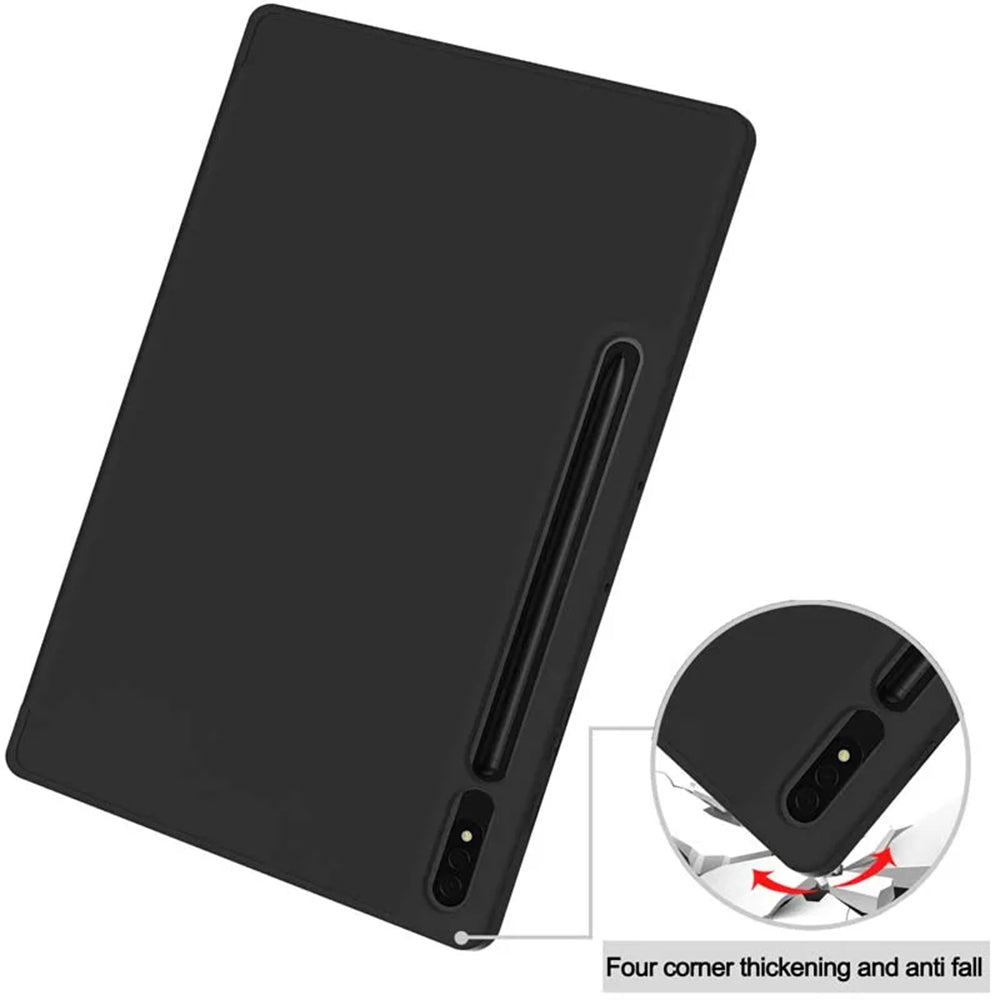 Techsuit - Flex Trifold (with Pencil Holder) - Galaxy Tab S7 Plus / S8 Plus - Black