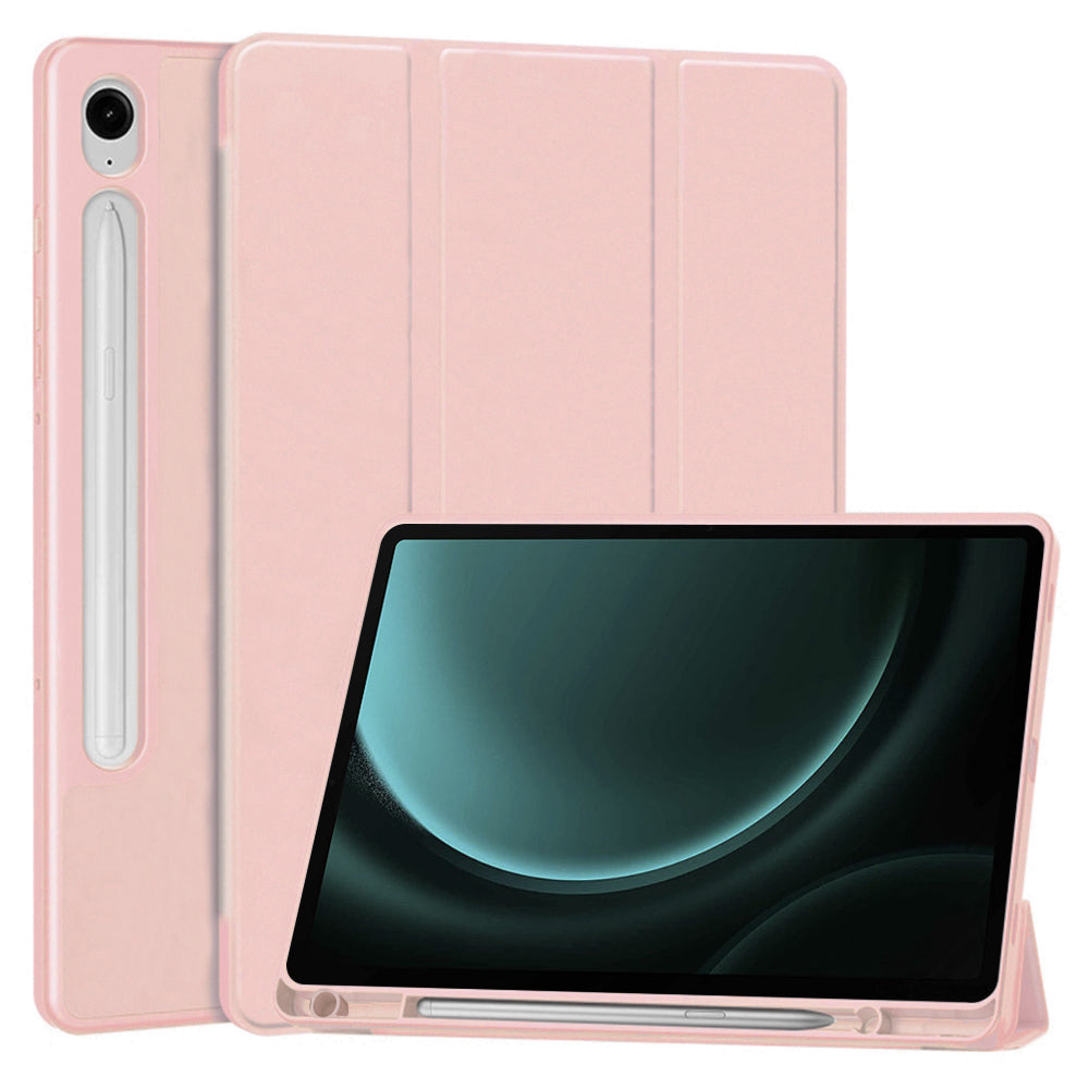 Techsuit - Flex Trifold (with Pencil Holder) - Samsung Galaxy Tab S9 / S9 FE / S10 FE - Pink