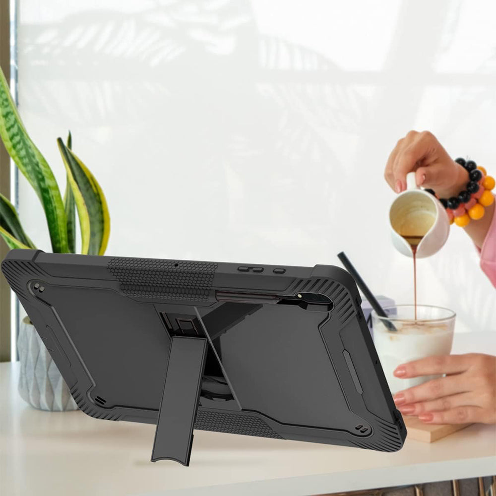 Techsuit - Rugged TabShell + Screen Protector - Galaxy Tab S8 Ultra / S9 Ultra / S10 Ultra - Black