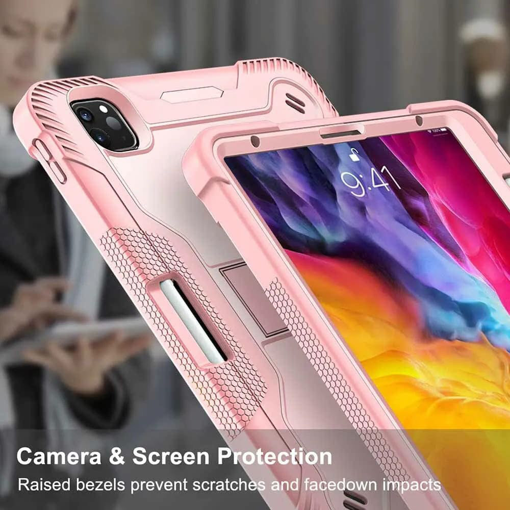 Techsuit - Rugged TabShell + Screen Protector - iPad Pro 11 (2024) / iPad Pro 11 (2025) - Rose Gold