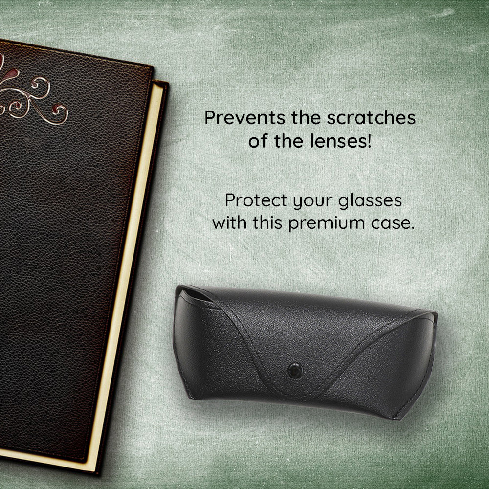 Techsuit - Glasses Case (ETPU1) - Eco Leather, 167 x 70 x 40mm - Black